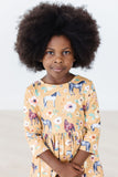 Ponies & Poppies 3/4 Sleeve Pocket Twirl Dress - Mila & Rose ®