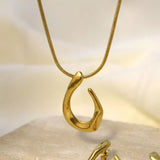 18K Gold-Plated Geometric Necklace - Trendsi - Flyclothing LLC