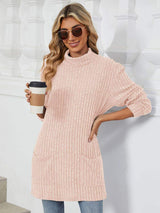 Ribbed Mock Neck Long Sleeve T-Shirt - Trendsi - Flyclothing LLC