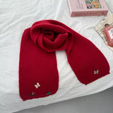 Butterfly Embroidered Knitted Scarf - Trendsi - Flyclothing LLC