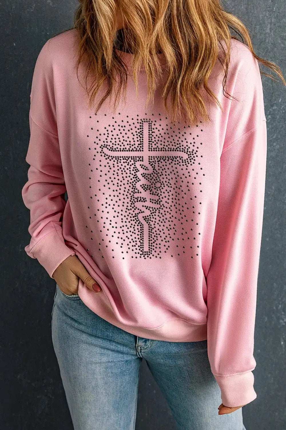 Graphic Round Neck Long Sleeve Sweatshirt - Trendsi - Flyclothing LLC