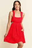 Davi & Dani Washed Satin Cutout Skirt Bandeau Mini Dress - Trendsi