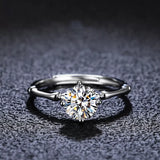 1 Carat Moissanite Minimalist Ring - Trendsi - Flyclothing LLC