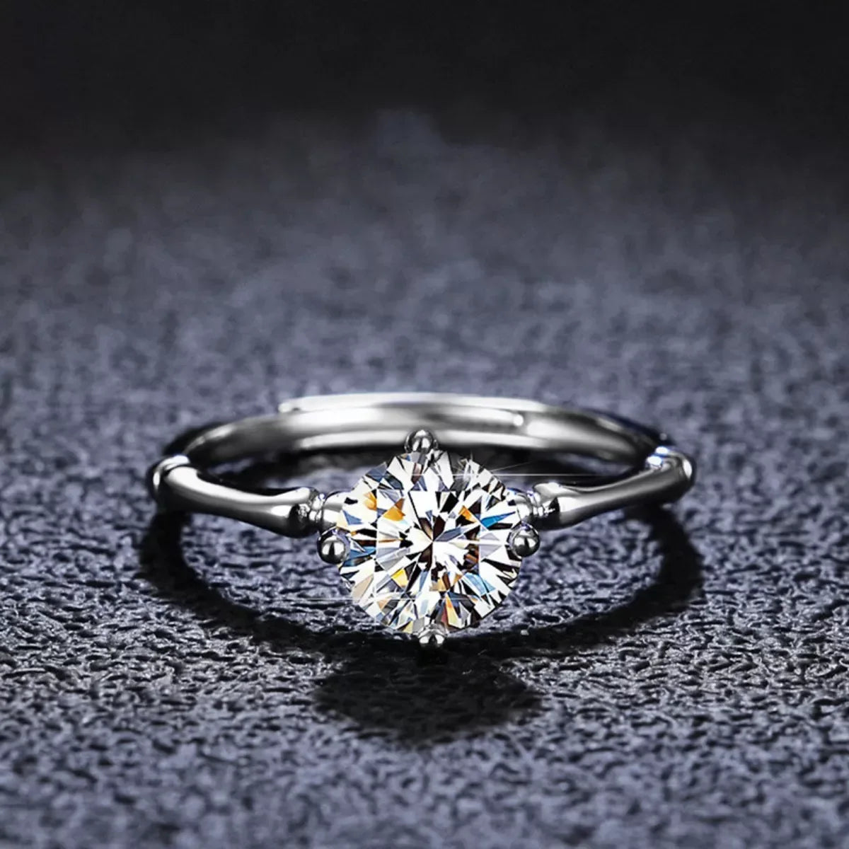 1 Carat Moissanite Minimalist Ring - Trendsi - Flyclothing LLC