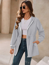 Ivy Lane Outdoor Waterproof Long Sleeve Hooded Windbreaker - Trendsi - Flyclothing LLC