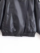 Asymmetrical Faux Leather Moto Jacket - Trendsi - Flyclothing LLC