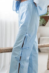 Side Tied Pants with Pockets - Trendsi - Flyclothing LLC