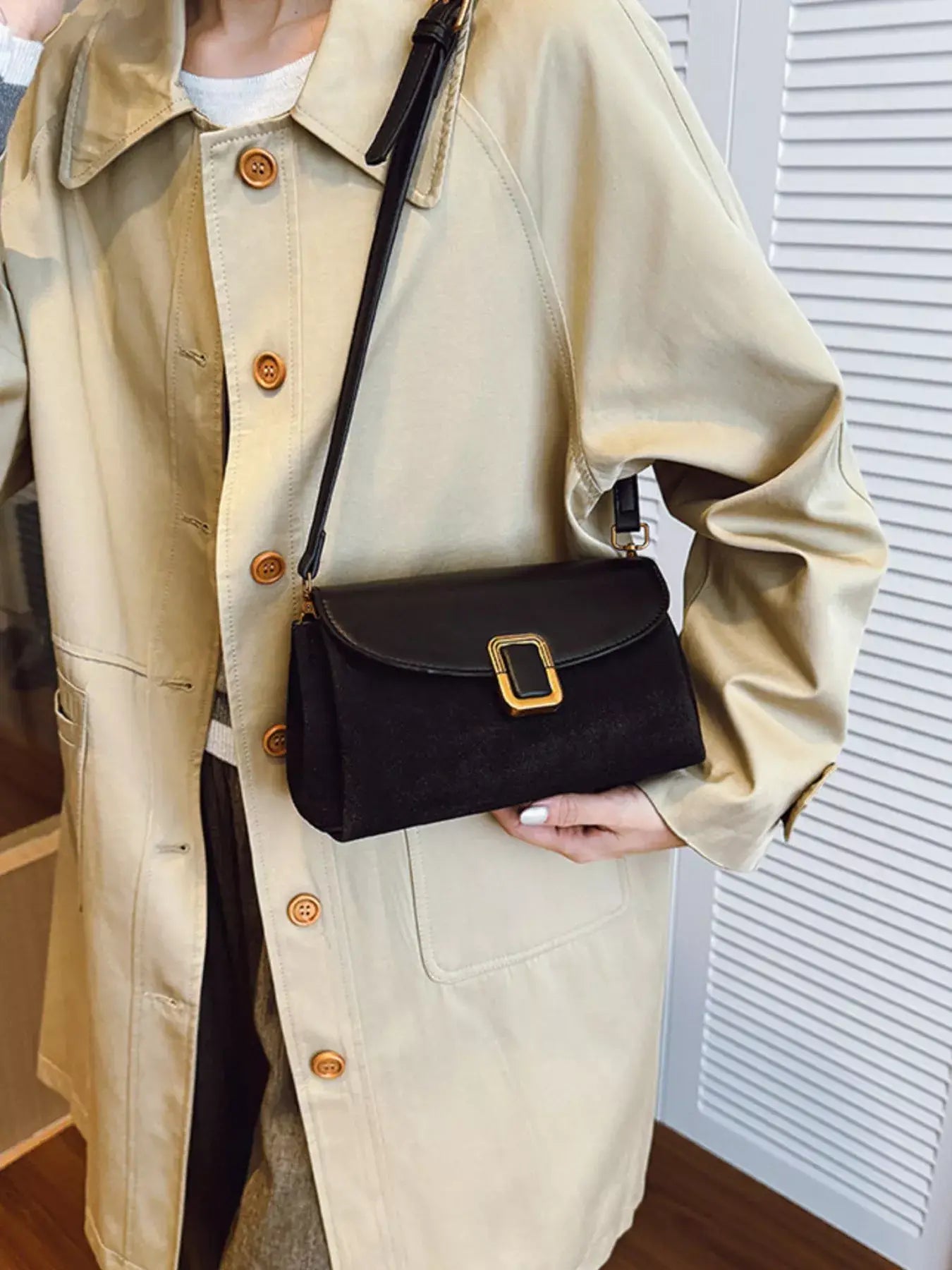 Buckle Flap Crossbody Bag - Trendsi - Flyclothing LLC