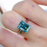 2 Carat 925 Sterling Silver Rectangle Shape Moissanite Ring - Trendsi - Flyclothing LLC