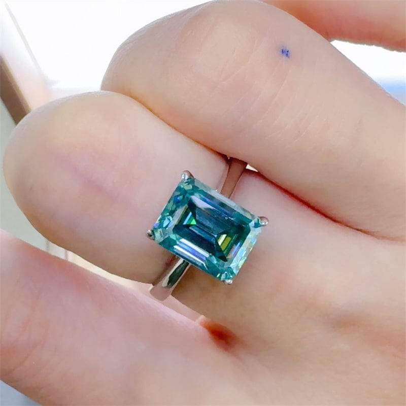 2 Carat 925 Sterling Silver Rectangle Shape Moissanite Ring - Trendsi - Flyclothing LLC