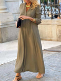 Full Size Solid Color Maxi Shirt Dress Plus Size - Trendsi - Flyclothing LLC