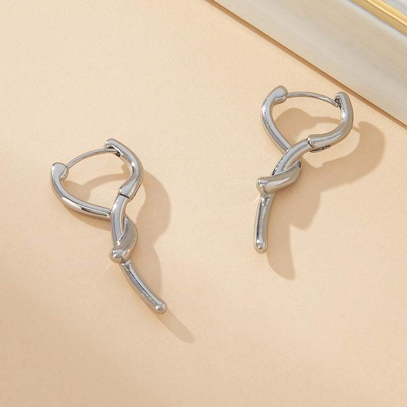 Gold Silver Plated Minimalist Geometric Stud Earrings, Sweet Cute Versatile Daily Earrings For Girls & Students - My Store - Flyclothing LLC
