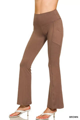 Zenana Brushed Dty Microfiber Flare Pants - Trendsi - Flyclothing LLC