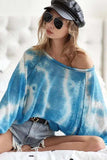 BiBi Tie Dye Hacci Top with Contrast Stitching Detail - Trendsi - Flyclothing LLC