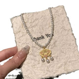18K Gold-Plated Lotus Pendant Necklace - Trendsi - Flyclothing LLC