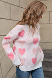 Angel Wings Heart Round Neck Long Sleeve Sweater - Trendsi