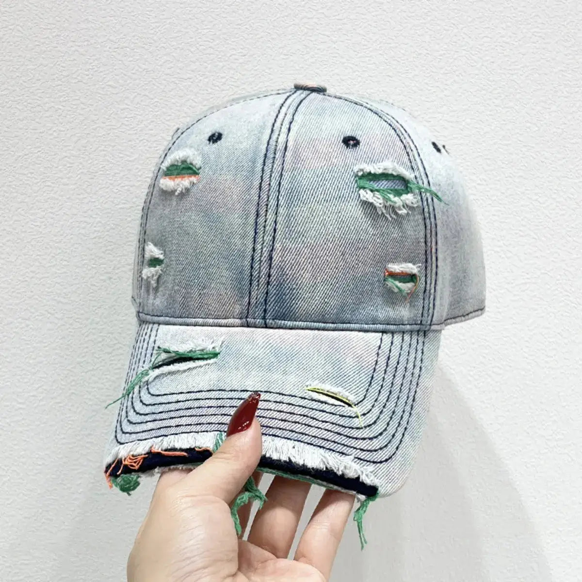 Distressed Adjustable Baseball Cap - Trendsi - Flyclothing LLC