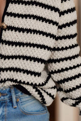 Striped Button Up Long Sleeve Cardigan - Trendsi - Flyclothing LLC