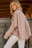 And The Why Full Size Plaid Button Up Raw Hem Shirt - Trendsi - Flyclothing LLC