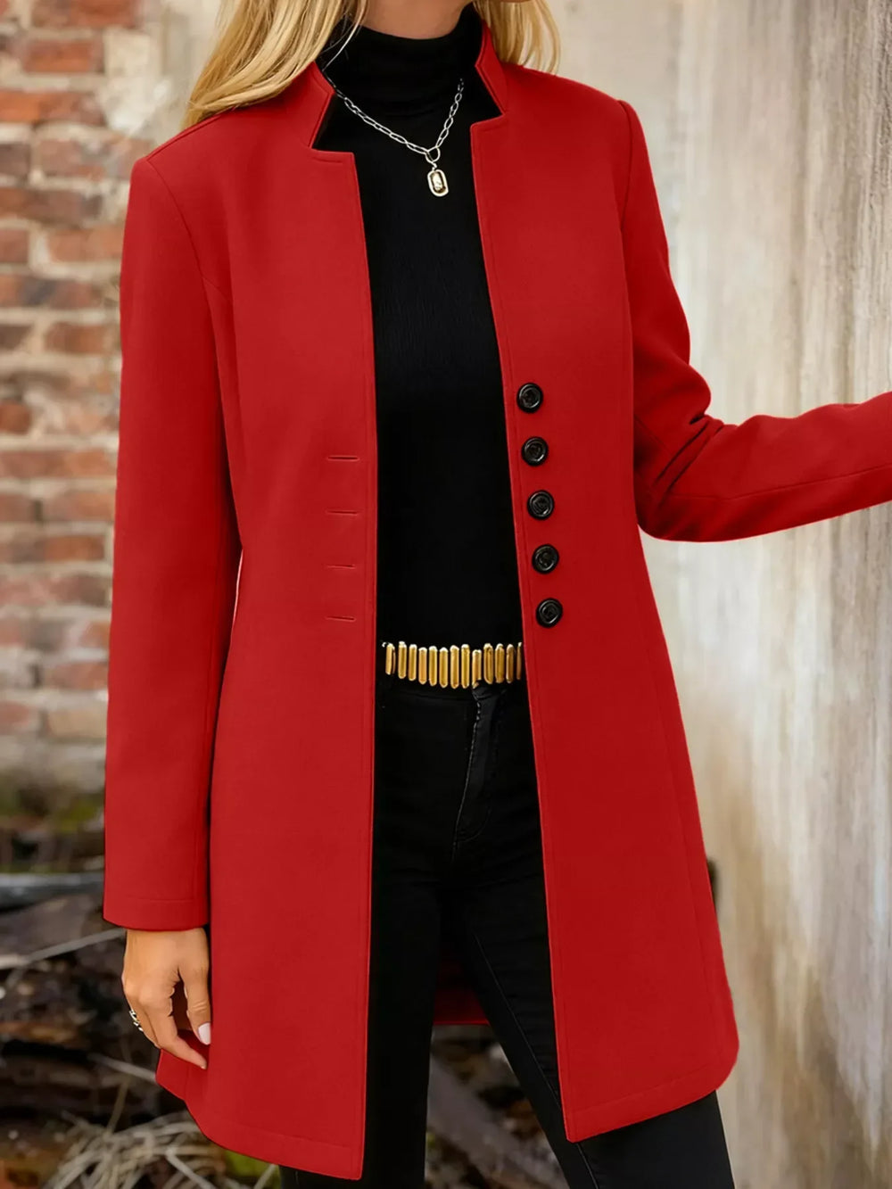 Button-Down Longline Outerwear - Trendsi - Flyclothing LLC