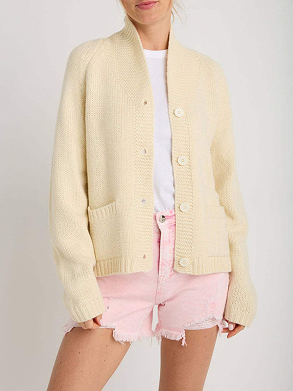 Lobster Button Up Long Sleeve Cardigan - Trendsi - Flyclothing LLC