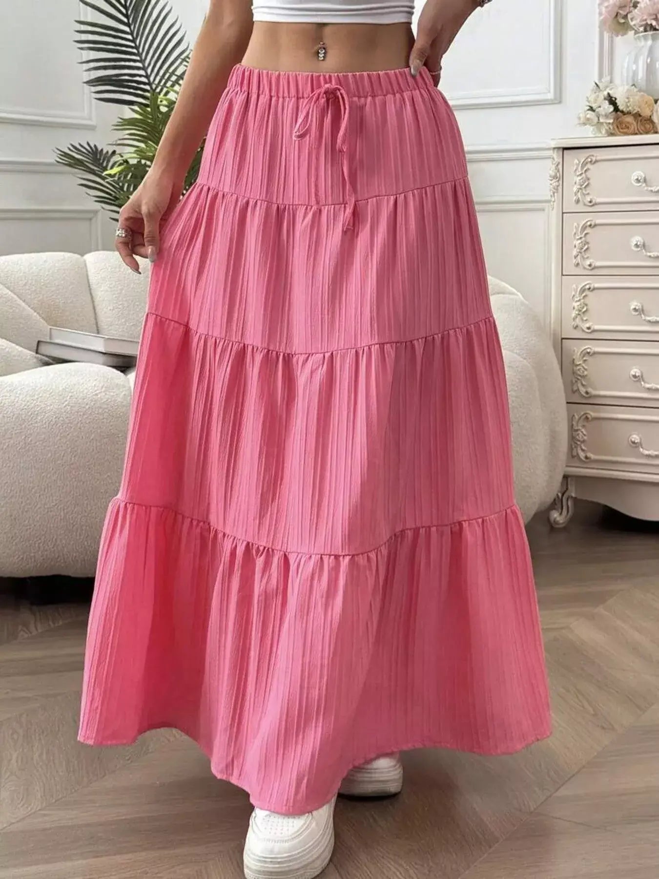 Flowy Tiered Maxi Skirt - Trendsi - Flyclothing LLC