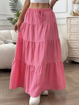 Flowy Tiered Maxi Skirt - Trendsi - Flyclothing LLC