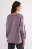 Exposed Seam High-Low Long Sleeve Sweatshirt - Trendsi - Flyclothing LLC
