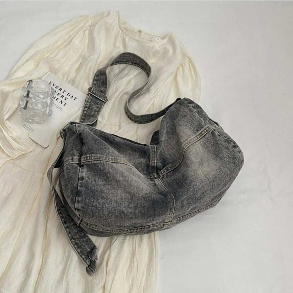 Adjustable Strap Denim Tote Bag - Trendsi - Flyclothing LLC