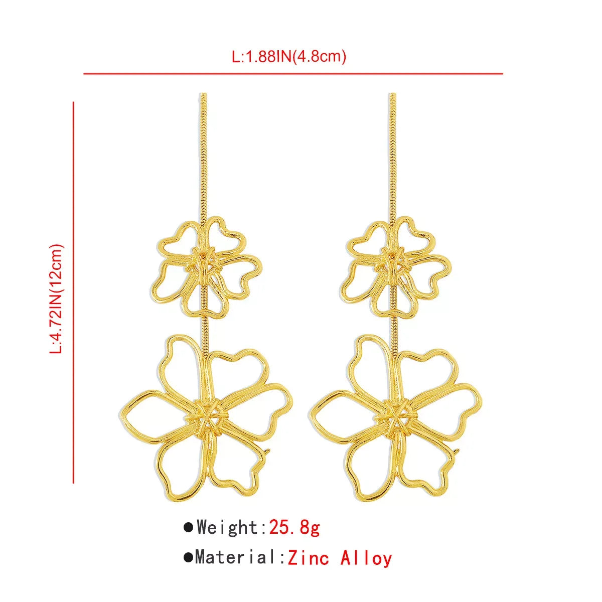 Alloy Flower Dangle Earrings - Trendsi - Flyclothing LLC