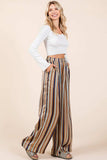 Mittoshop Striped Satin Elastic Waist Wide Leg Pants - Trendsi - Flyclothing LLC