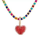 Colorful Resin Heart Necklace - Trendsi - Flyclothing LLC
