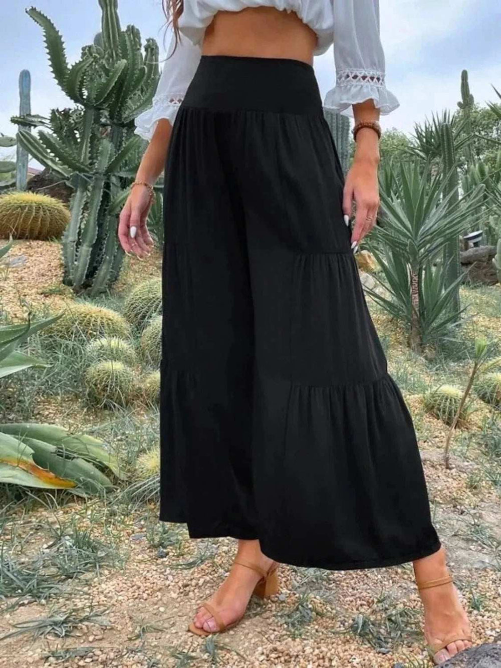 High Waist Wide Leg Pants - Trendsi - Flyclothing LLC