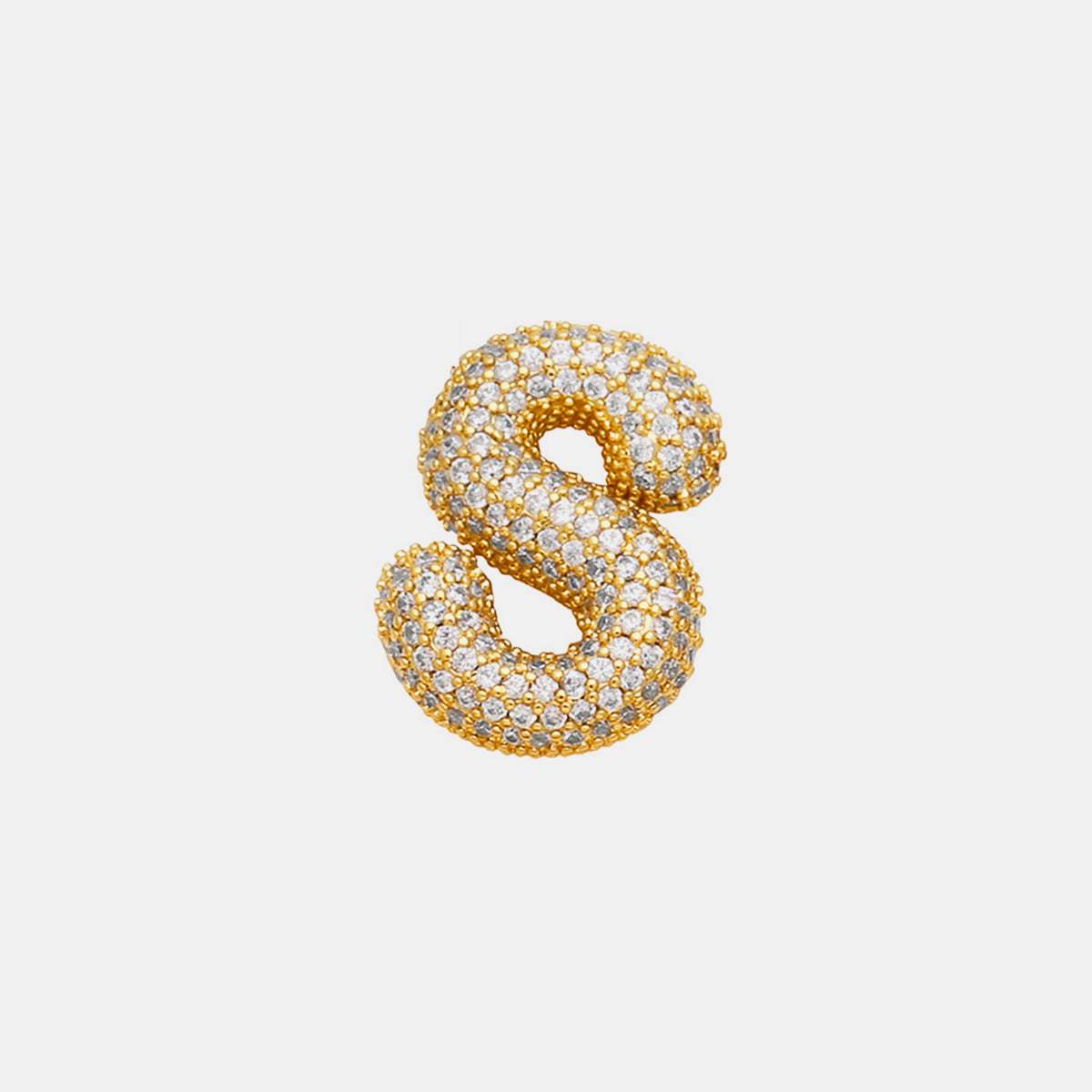 Gold-Plated Inlaid Zircon Letter Necklace - Trendsi - Flyclothing LLC