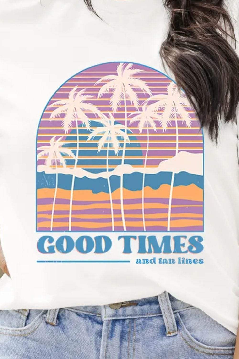 Graphic Round Neck Short Sleeve T-Shirt - Trendsi - Flyclothing LLC