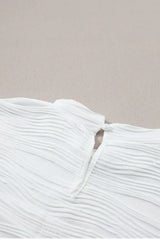 Textured Mock Neck Cap Sleeve Top - Trendsi - Flyclothing LLC