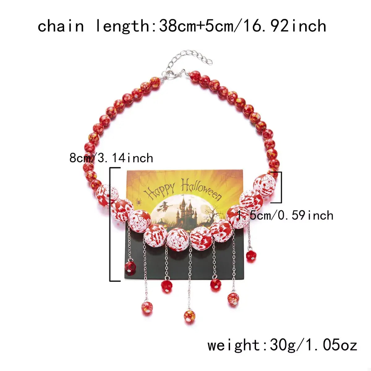 Halloween Theme Necklace with Dangling Beads - Trendsi - Flyclothing LLC