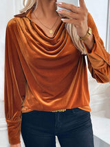 Perfee Ruched Long Sleeve Blouse - Trendsi - Flyclothing LLC