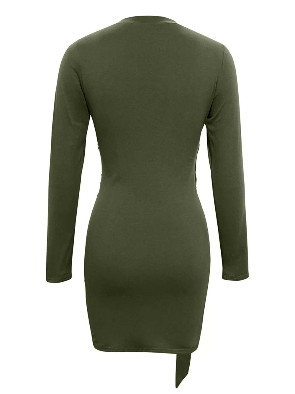 Round Neck Long Sleeve Bodycon Dress - Trendsi - Flyclothing LLC
