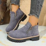 Round Toe Platform Boots - Trendsi - Flyclothing LLC