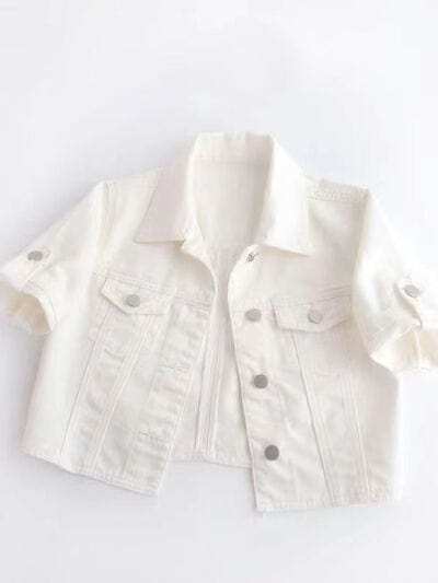 Full Size Cropped Denim Jacket Plus Size - Trendsi - Flyclothing LLC