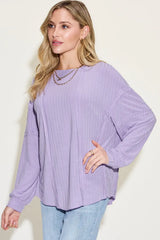 Basic Bae Full Size Ribbed Round Neck Long Sleeve T-Shirt - ShopBasicbae - Flyclothing LLC