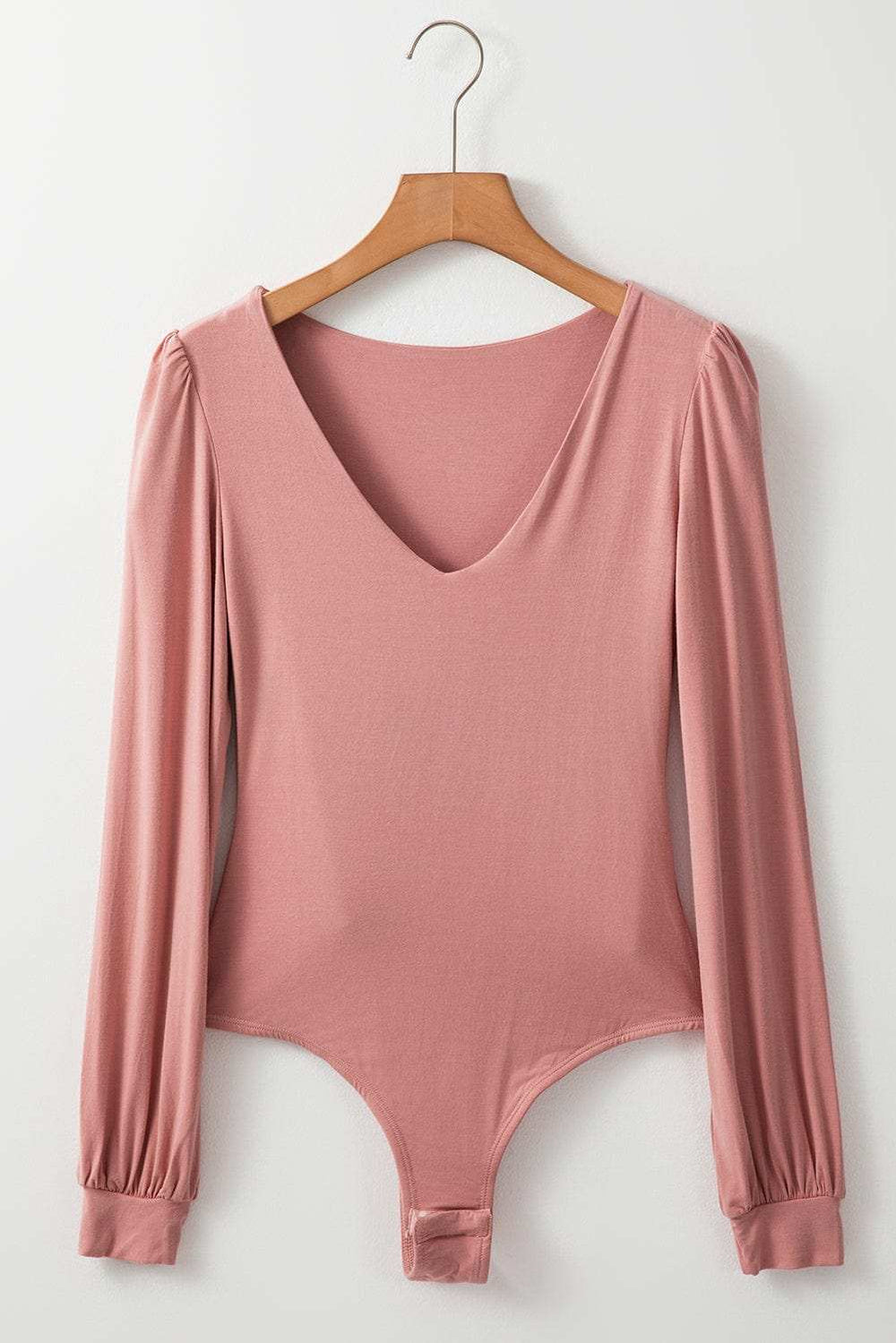 V-Neck Long Sleeve Bodysuit - Trendsi - Flyclothing LLC