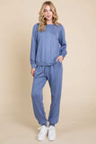 Super Lady Round Neck Raglan Sleeve Top and Pants Lounge Set - Trendsi - Flyclothing LLC