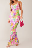 Backless Printed Maxi Cami Dress - Trendsi