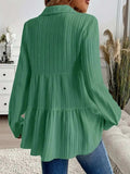 Striped Button-Down Tiered Shirt - Trendsi - Flyclothing LLC
