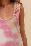 BiBi Tie Dye Printed Textured Woven with Ruffled - Trendsi - Flyclothing LLC