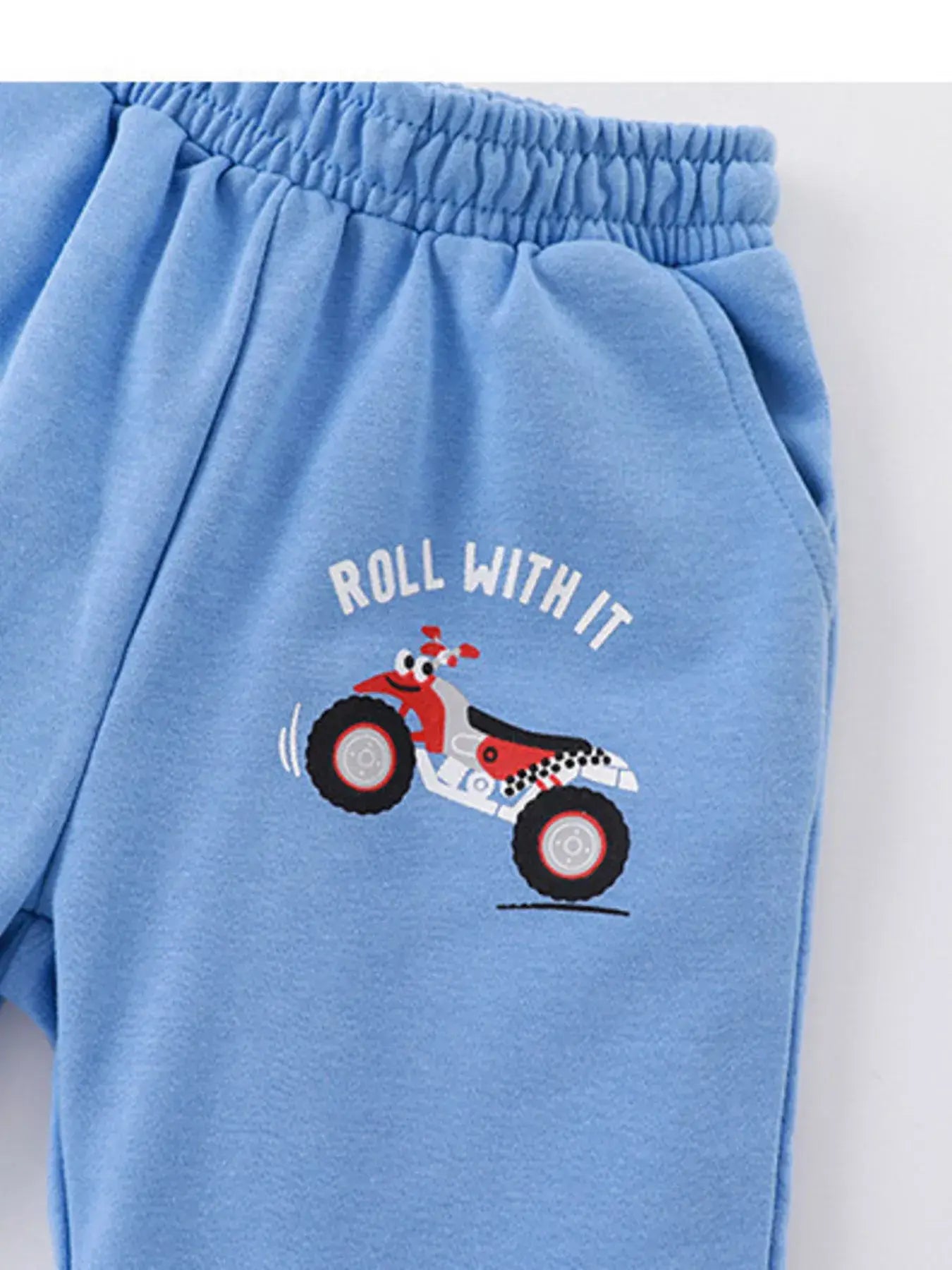 Children's Cartoon ATV Print Tee and Shorts Set - Trendsi - Flyclothing LLC