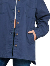 Zenana Oversized Collared Neck Button Front Shackets - Trendsi - Flyclothing LLC
