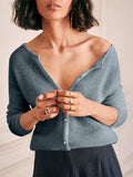 Button Down Long Sleeve Sweater - Trendsi - Flyclothing LLC